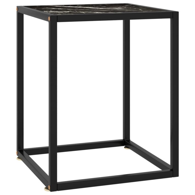 Arbatos staliukas su juodo marmuro stiklu