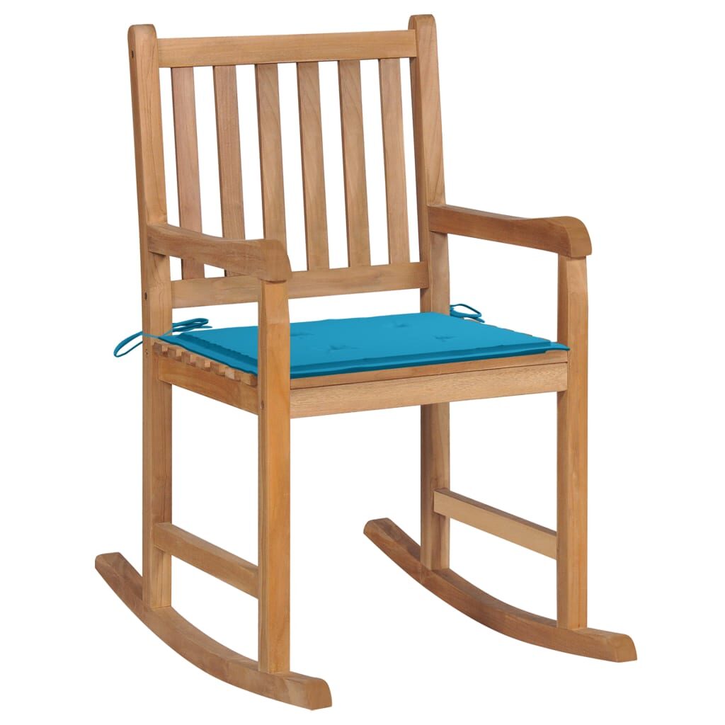 Supama kėdė su mėlyna pagalvėle
