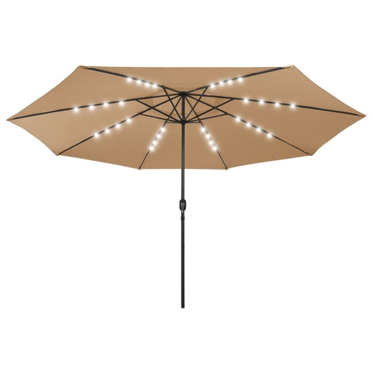 Lauko skėtis su LED ir metaliniu stulpu