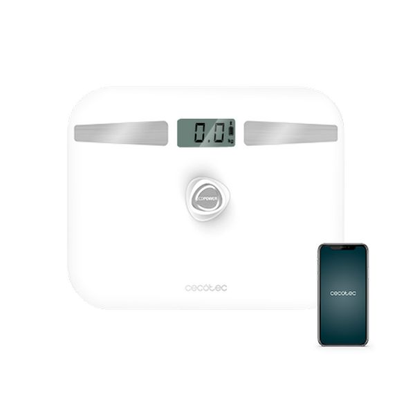 Skaitmeninės vonios kambario svarstyklės Cecotec EcoPower 10200 Smart LCD Bluetooth 180 kg Balta