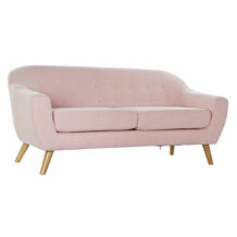 3 vietų sofa DKD Home Decor Poliesteris Kaučiukmedžio mediena Šviesiai rožinis (172 x 80 x 81 cm)