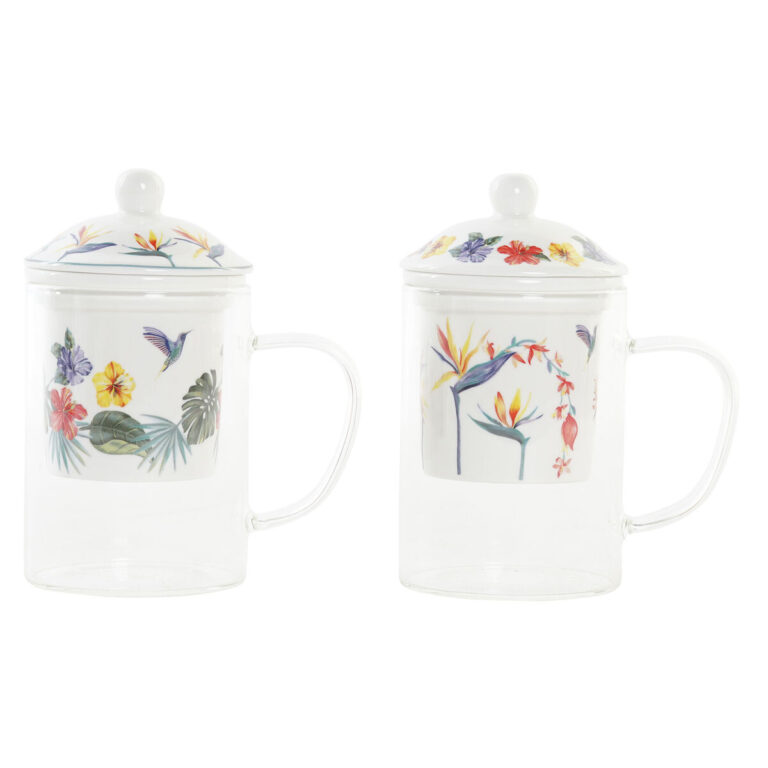Puodelis su arbatos filtru Home Decor Porcelianas (300 ml) (2 vnt.)