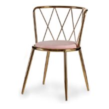 Kėdė Rožinė Auksinis Rombas Metalinis (50