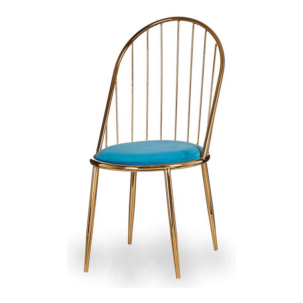 Kėdė Mėlyna Auksinis Juostos Poliesteris (48 x 95