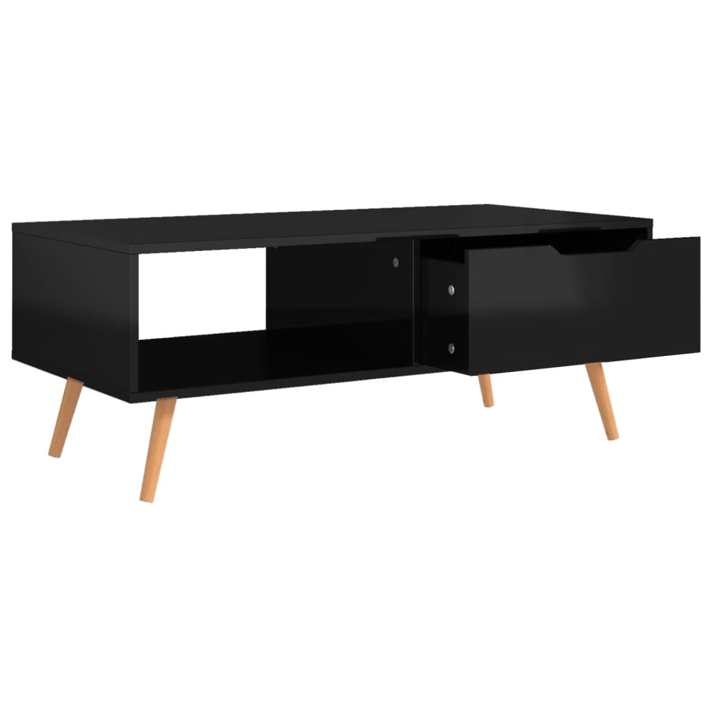Kavos staliukas, juodas, 100x49,5x43cm, apdirbta mediena - GRANDE Kavos staliukas, juodas, 100x49,5x43cm, apdirbta mediena - GRANDE