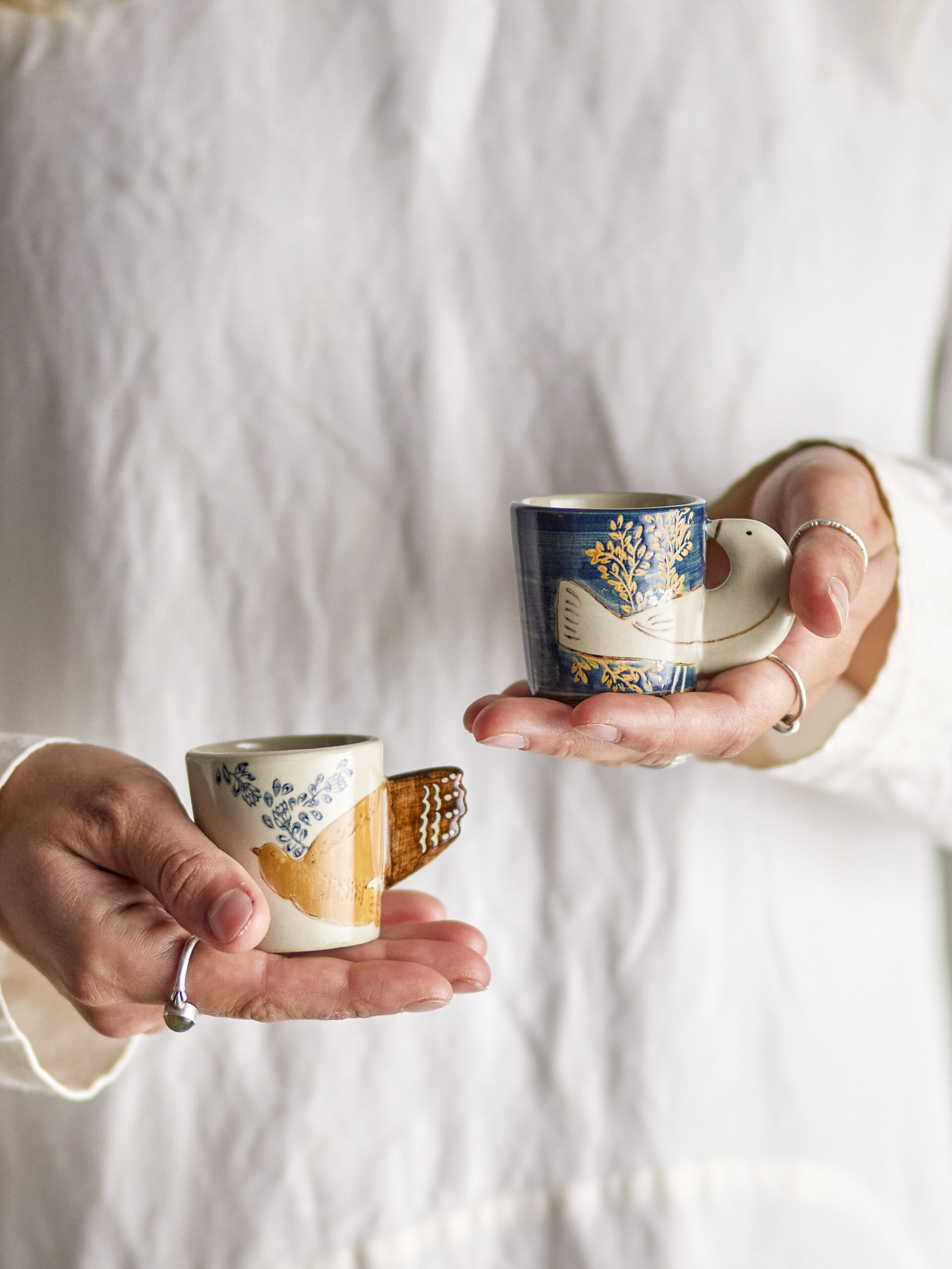 barj7f6rqaefxrriyata Hezha Espresso Puodelis, Mėlyna, Akmuo Rinkinyje 2vnt. 55 ml - Image 2